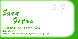 sara fitos business card